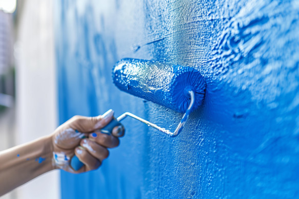 Decoratieve verftechnieken op muren Ieper, West-Vlaanderen