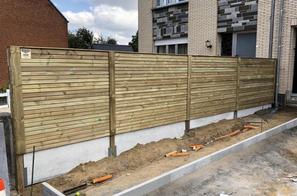 Houten tuinafsluiting Gavere, Oost-Vlaanderen