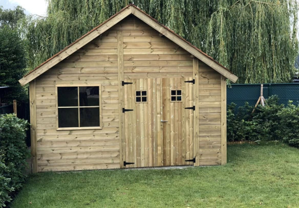 Tuinhuis in hout op maat Gavere, Oost-Vlaanderen